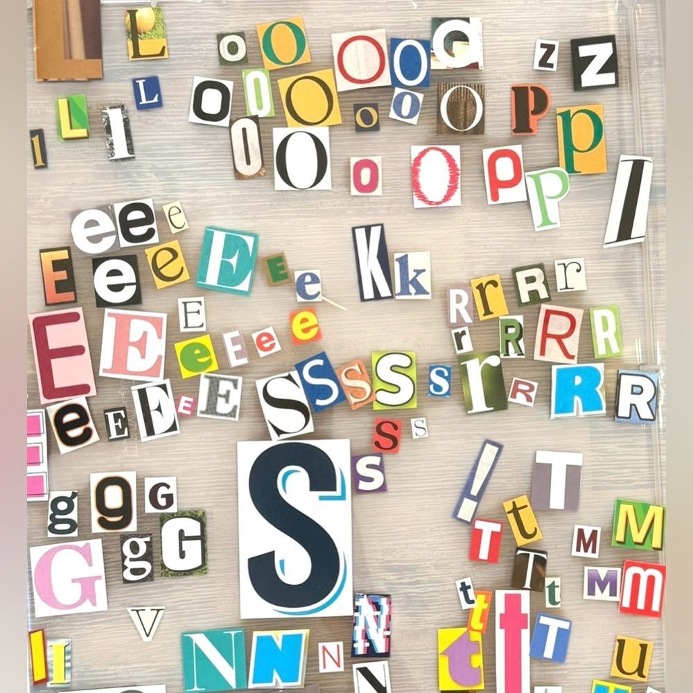 200 Hand-Cut Colorful Ransom Note Style Cutout Letters for Crafting Bulk Lot.